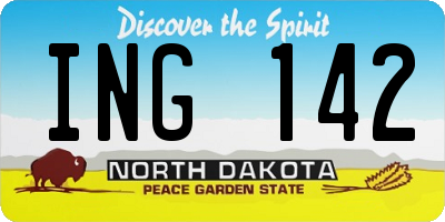 ND license plate ING142
