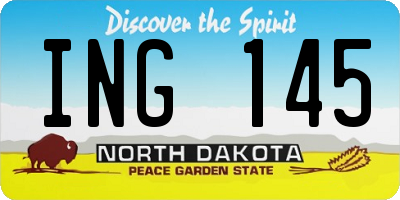 ND license plate ING145