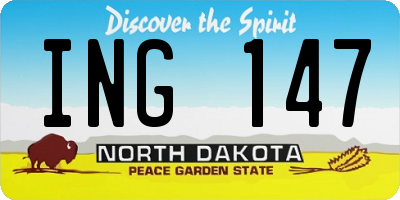 ND license plate ING147