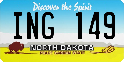 ND license plate ING149