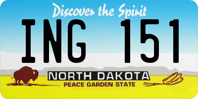 ND license plate ING151