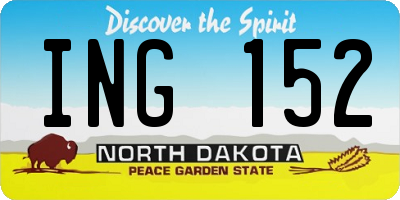 ND license plate ING152