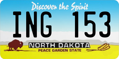 ND license plate ING153