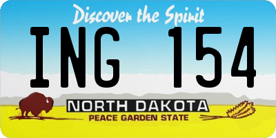 ND license plate ING154