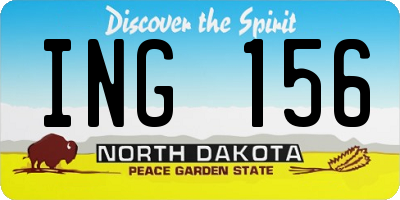 ND license plate ING156