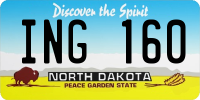 ND license plate ING160