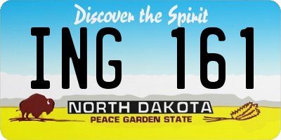 ND license plate ING161