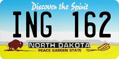 ND license plate ING162