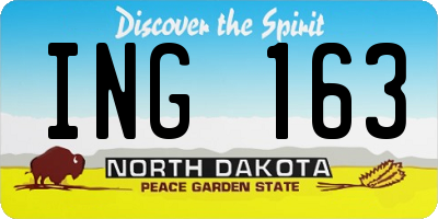 ND license plate ING163