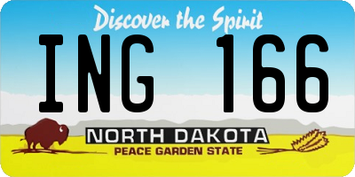 ND license plate ING166
