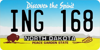 ND license plate ING168