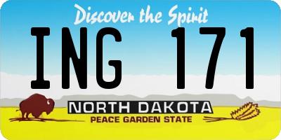 ND license plate ING171