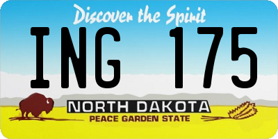 ND license plate ING175