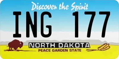 ND license plate ING177