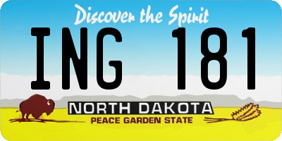 ND license plate ING181