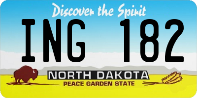 ND license plate ING182