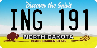 ND license plate ING191