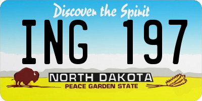 ND license plate ING197