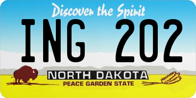 ND license plate ING202