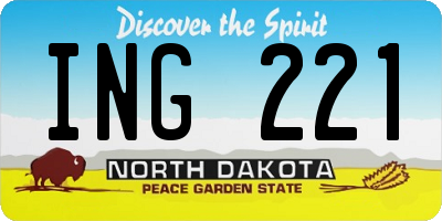 ND license plate ING221