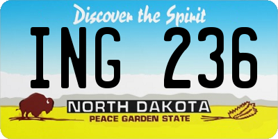ND license plate ING236
