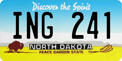 ND license plate ING241