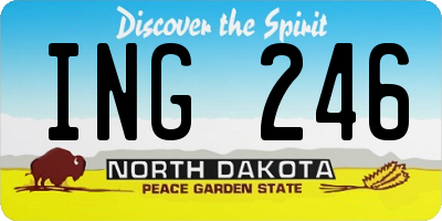 ND license plate ING246