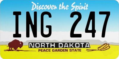 ND license plate ING247