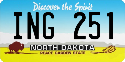 ND license plate ING251