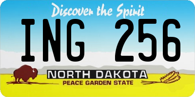 ND license plate ING256