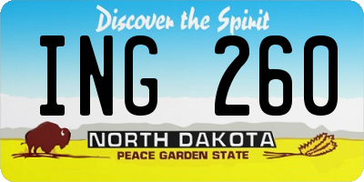 ND license plate ING260