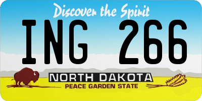 ND license plate ING266