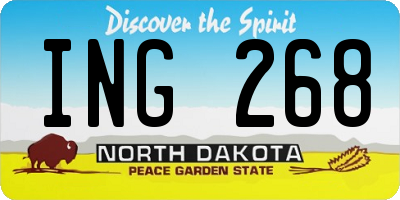 ND license plate ING268