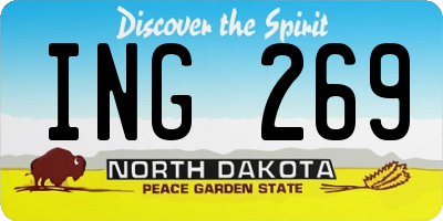 ND license plate ING269