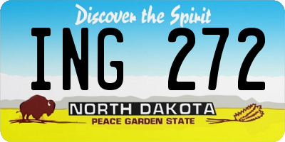 ND license plate ING272