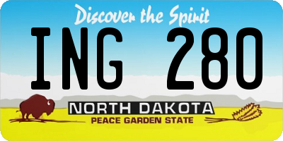 ND license plate ING280