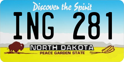 ND license plate ING281
