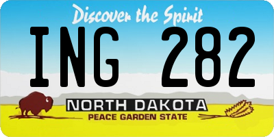ND license plate ING282