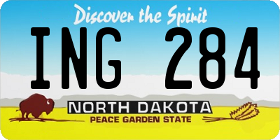 ND license plate ING284
