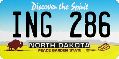 ND license plate ING286