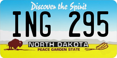 ND license plate ING295