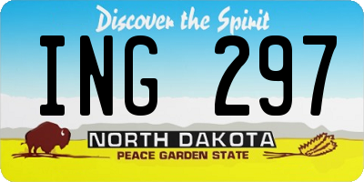 ND license plate ING297