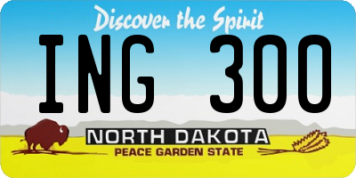 ND license plate ING300
