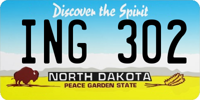 ND license plate ING302