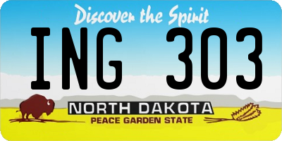 ND license plate ING303