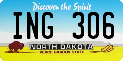 ND license plate ING306