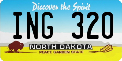 ND license plate ING320