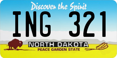 ND license plate ING321