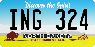 ND license plate ING324