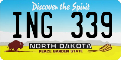ND license plate ING339